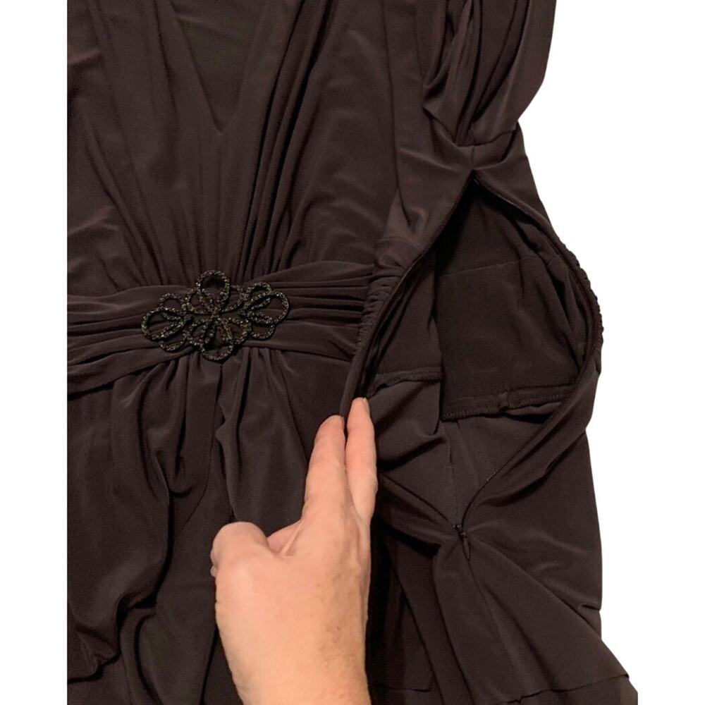 Jones New York NEW Womens Dress 16 Dark Grey Trending Double Peplum Belt Accent - Picture 7 of 12